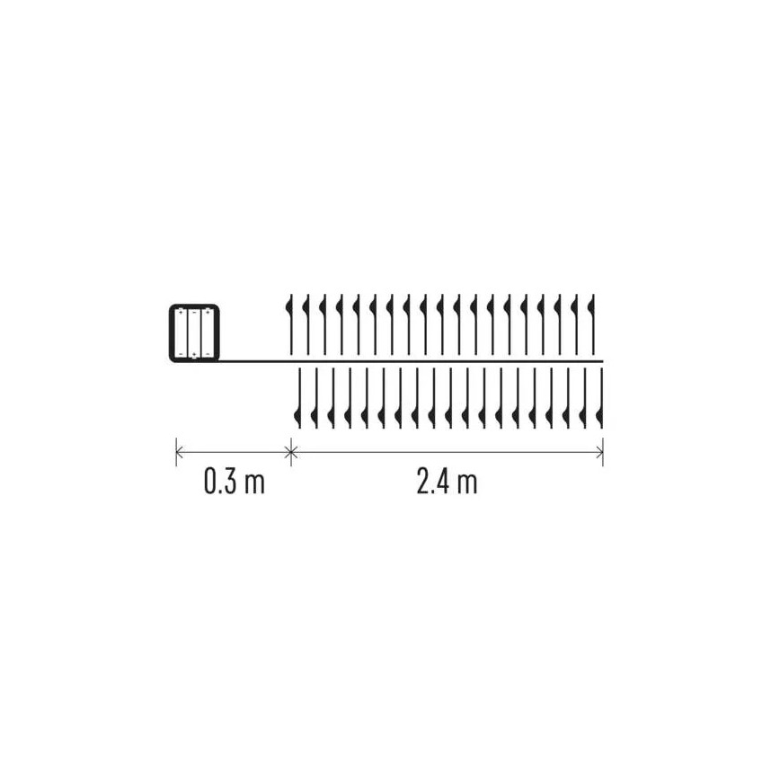 LED božićna girlanda 100xLED/3xAA 2,7m topla bela