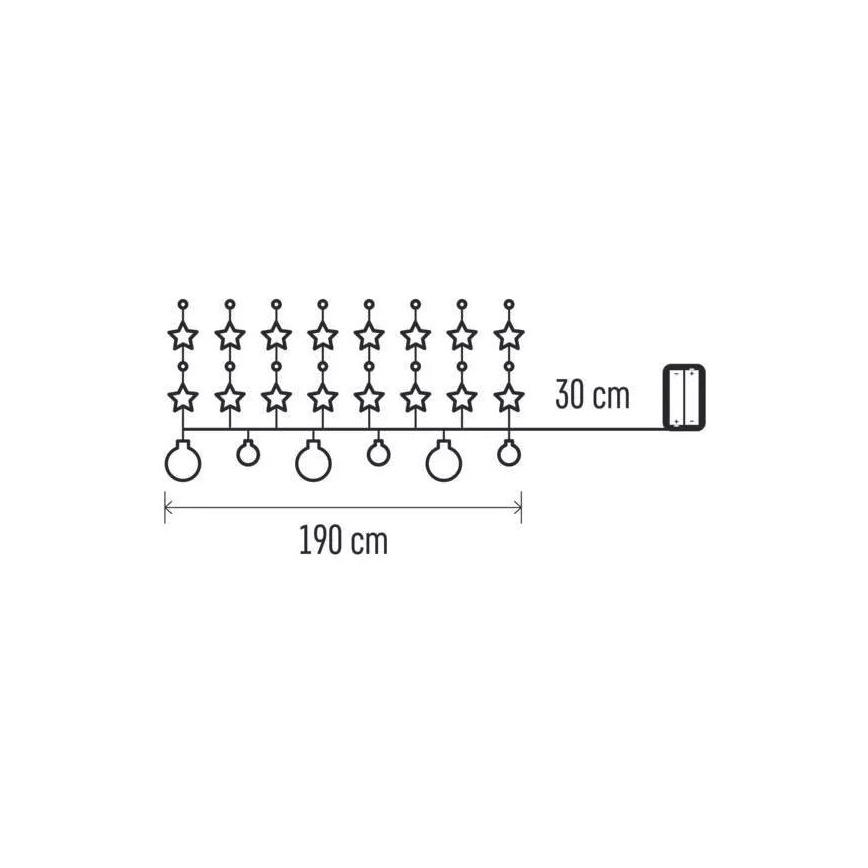 LED božićna girlanda 20xLED/2xAA 2,2 m topla bela