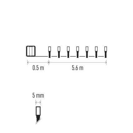 LED božićna girlanda za spoljašnju upotrebu 80xLED/3xAA 6,1m IP44 hladna bela