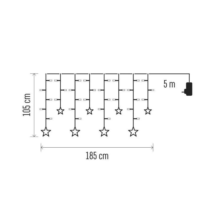 LED božićna zavesa, 115xLED/1,35W, 6,85x1,05 m, topla bela