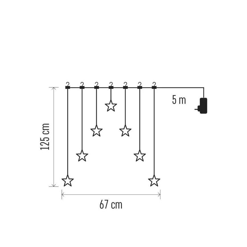 LED božićna zavesa 70xLED/3,6W 567x125 cm topla bela