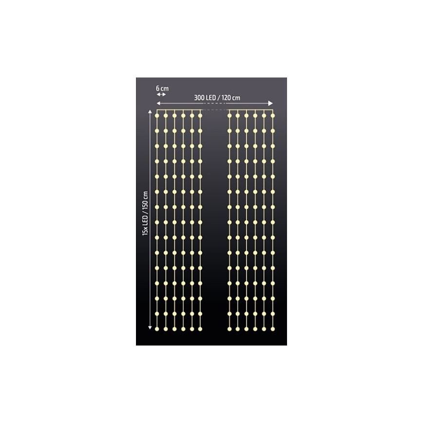 LED Božićna zavesa LED/3xAA