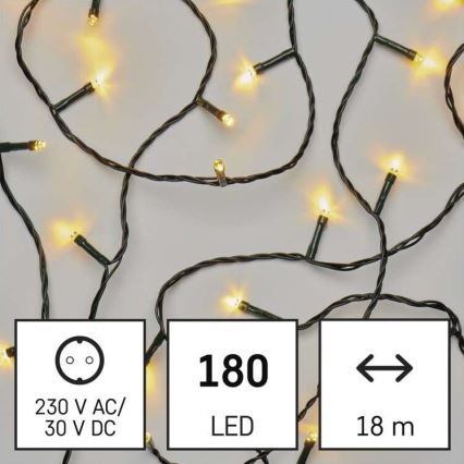LED božićne spoljašnje lampice 180xLED/23m IP44 topla bela