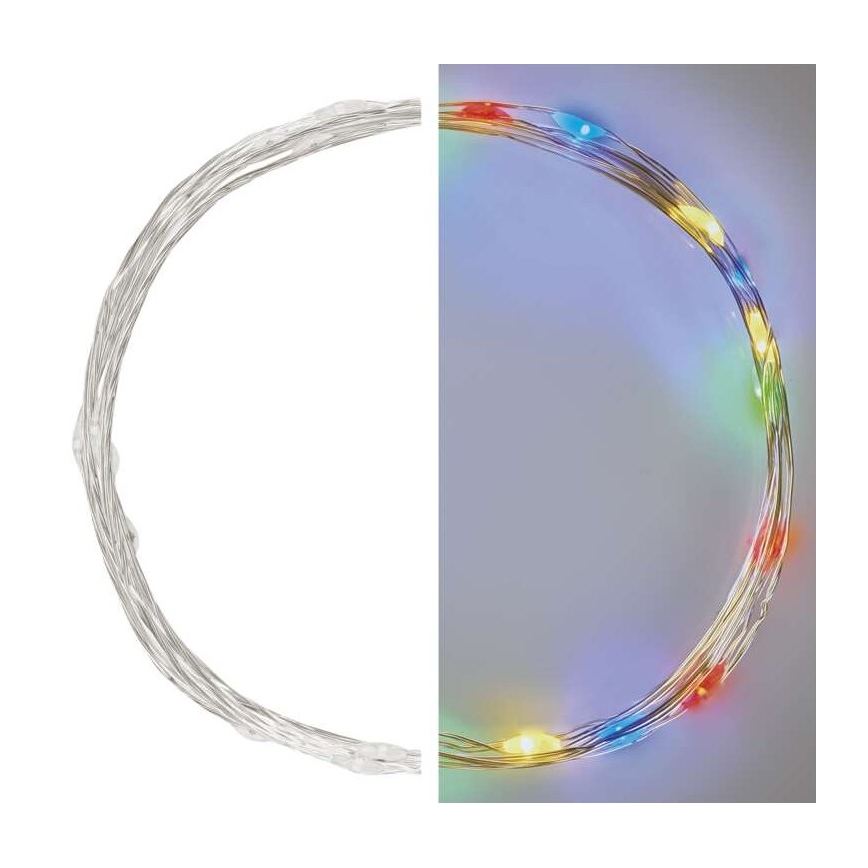 LED božićni lanac 20xLED/2xAA 2,4m višebojni