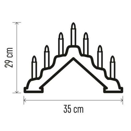 LED božićni svećnjak 7xLED/2xAA beli