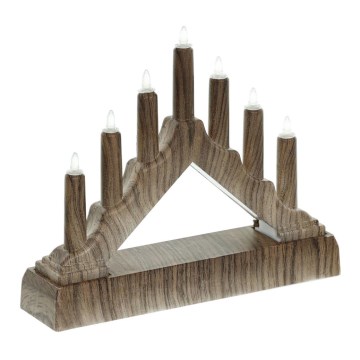 LED božićni svećnjak 7xLED/2xAA, toplo belo svetlo