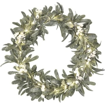 LED božićni venac, 25 LED, na 3x AA baterije, prečnik 35 cm