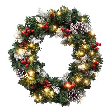 LED božićni venac 35xLED/3xAA 8 funkcija prečnik 45 cm IP44 topla bela
