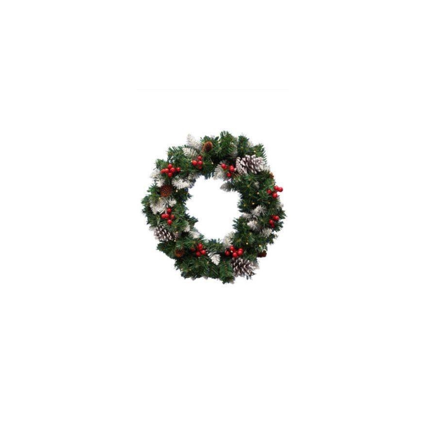 LED božićni venac 35xLED/3xAA 8 funkcija prečnik 45 cm IP44 topla bela