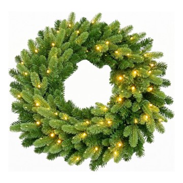 LED božićni venac 50xLED/3xAA 8 funkcija prečnik 60 cm topla bela