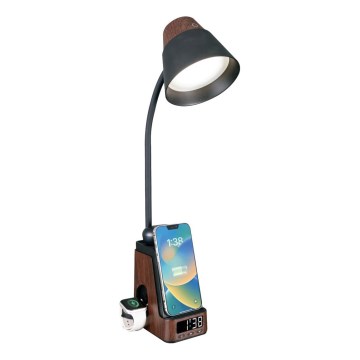 LED+CCT stona lampa, prigušiva, sa bežičnim QI punjenjem IDEAL LED/8W/230V 2700/4000/5000K braon