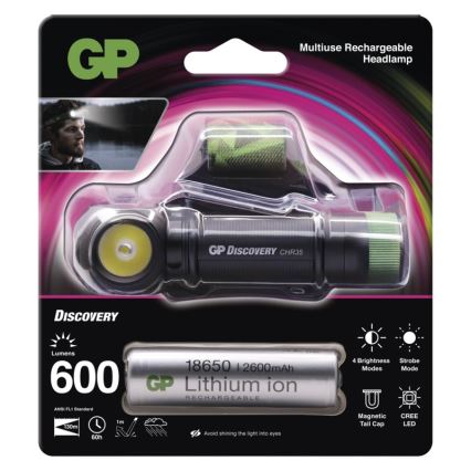 LED čelna lampa GP DISCOVERY CHR35 LED/3,7V/2600mAh
