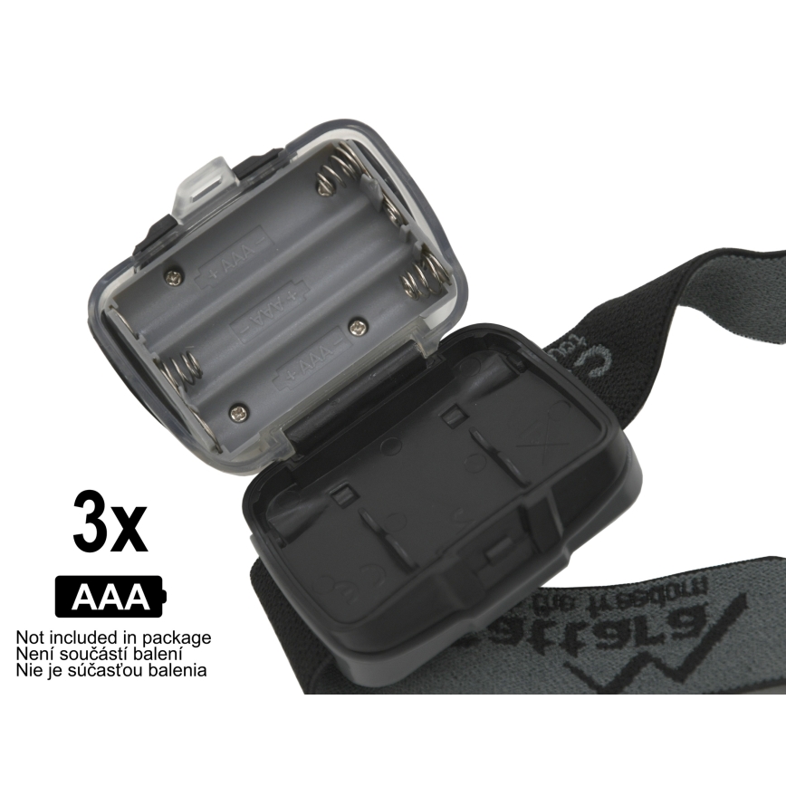 LED čelna lampa LED/3xAAA crna