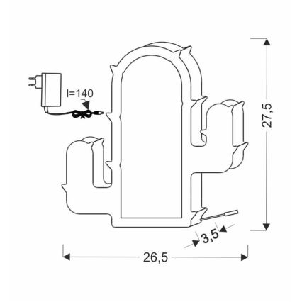 LED dečija stolna lampa CACTUS LED/10W/230V zelena