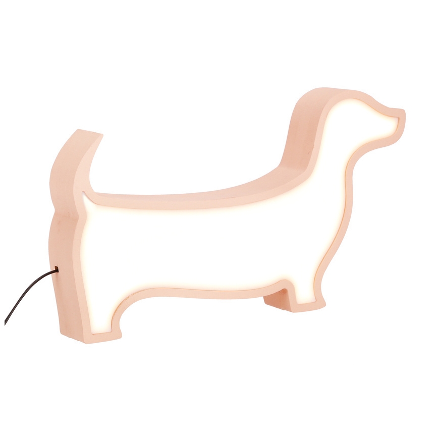 LED dečija stolna lampa DOG LED/12W/230V ružičasta