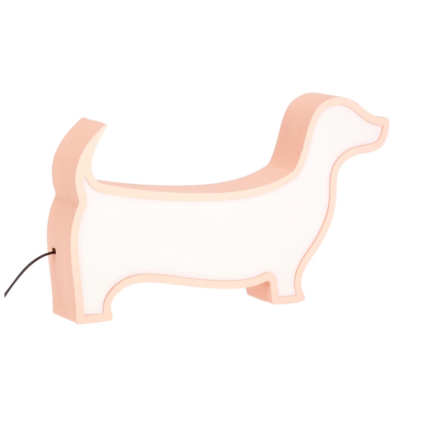 LED dečija stolna lampa DOG LED/12W/230V ružičasta