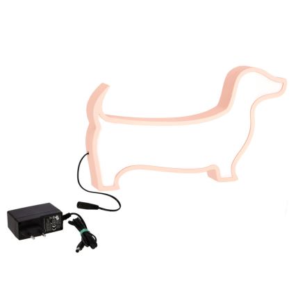 LED dečija stolna lampa DOG LED/12W/230V ružičasta