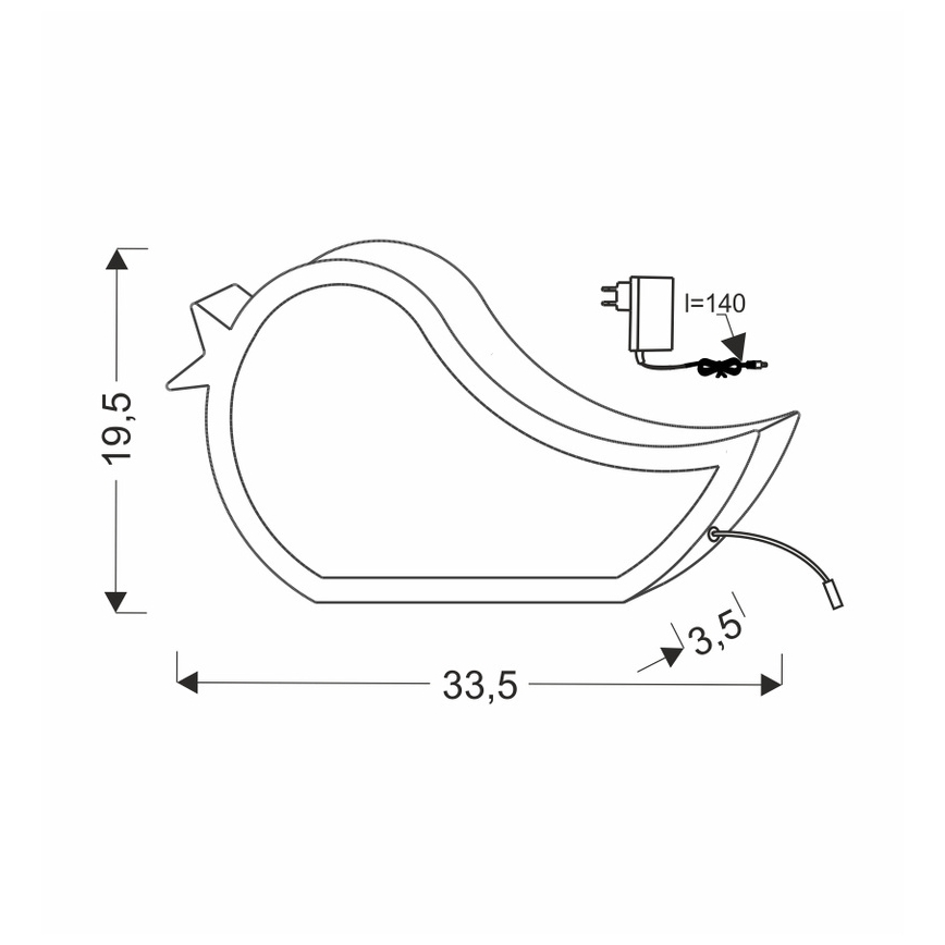LED dečija stona lampa BIRD LED/12W/230V plava