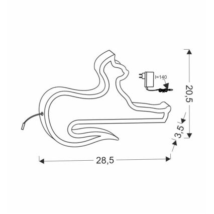 LED dečija stona lampa CAT LED/13W/230V crna