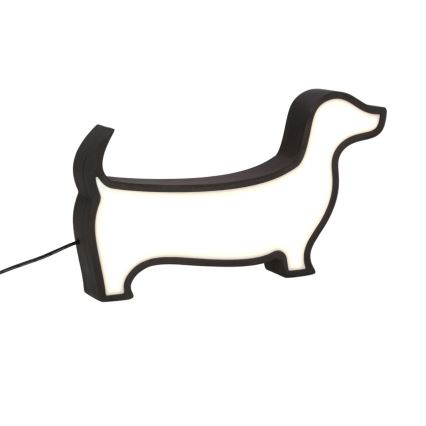 LED dečija stona lampa DOG LED/12W/230V crna