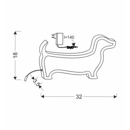 LED Dečija stona lampa DOG LED/12W/230V plava