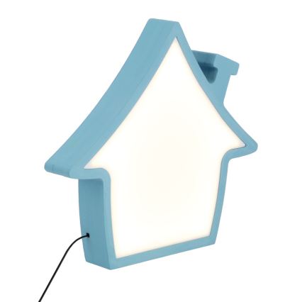 LED Dečija stona lampa HOUSE LED/10W/230V plava