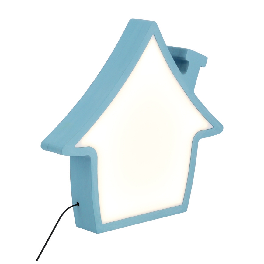 LED Dečija stona lampa HOUSE LED/10W/230V plava