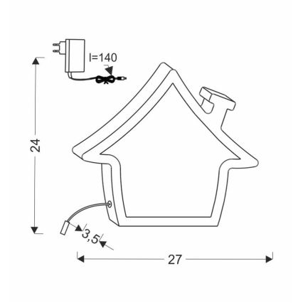 LED Dečija stona lampa HOUSE LED/10W/230V plava