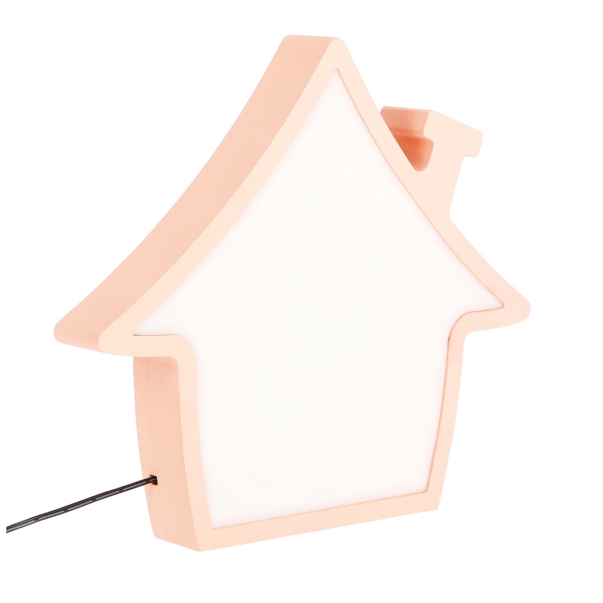 LED Dečija stona lampa HOUSE LED/10W/230V ružičasta