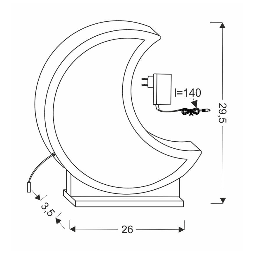 LED dečija stona lampa MOON LED/12W/230V siva