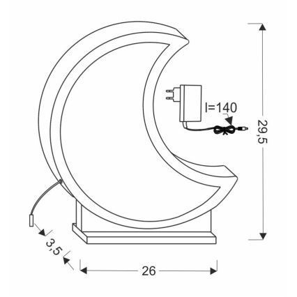 LED dečija stona lampa MOON LED/12W/230V žuta