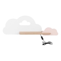 LED dečija zidna svetiljka sa policom CLOUD LED/5W/230V bela/ružičasta,