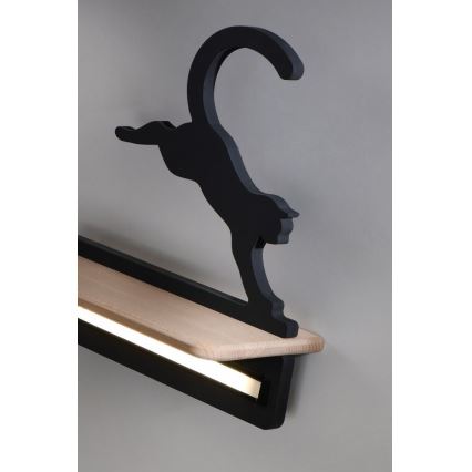 LED Dečje zidno svetlo sa policom JUMPING CAT LED/5W/230V,