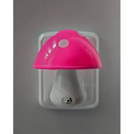 LED dečije noćno svetlo sa senzorom sumraka LED/0,5W/230V u obliku pečurke