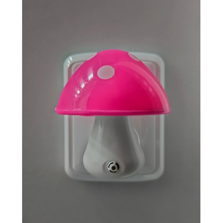 LED dečije noćno svetlo sa senzorom sumraka LED/0,5W/230V u obliku pečurke