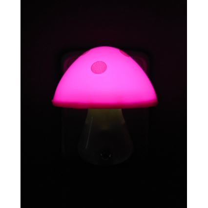 LED dečije noćno svetlo sa senzorom sumraka LED/0,5W/230V u obliku pečurke