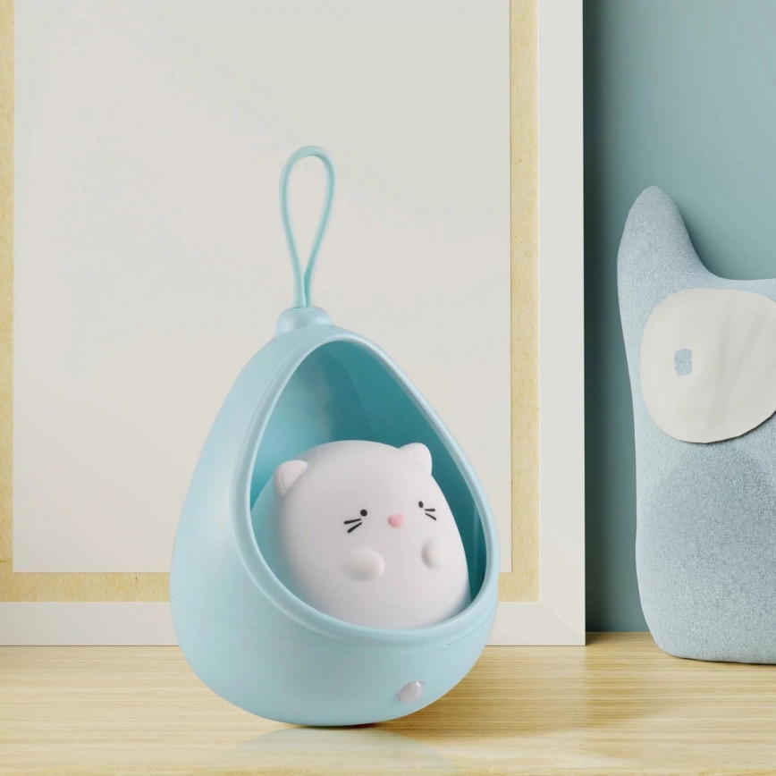 LED dečije orijentaciono svetlo sa senzorom KITTY LED/0,5W/5V USB 1200 mAh plavo