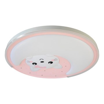 LED dečije plafonsko svetlo MOONCAT LED/34W/230V ružičasto