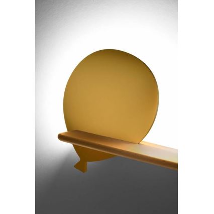 LED Dečje zidno svetlo sa policom BALLOON LED/4W/230V žuta/drvo,