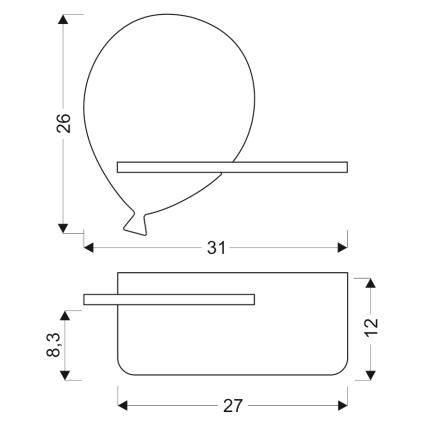 LED Dečje zidno svetlo sa policom BALLOON LED/4W/230V žuta/drvo,