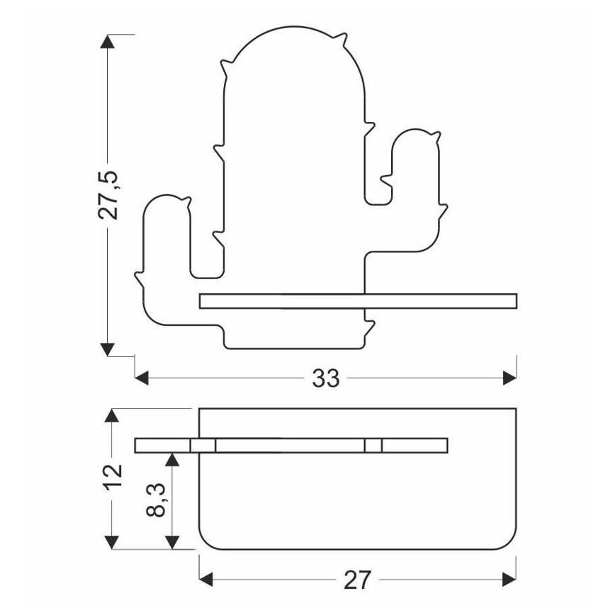 LED dečje zidno svetlo sa policom CACTUS LED/4W/230V zeleno/drvo,
