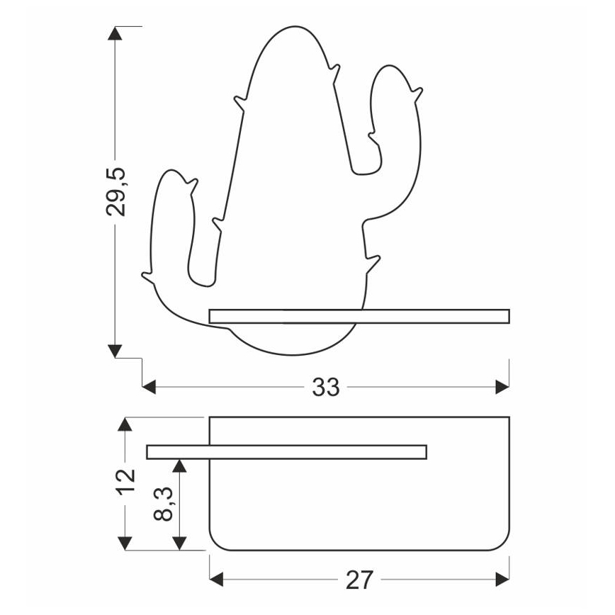 LED Dečije zidno svetlo sa policom CACTUS LED/4W/230V zelena/drvo,