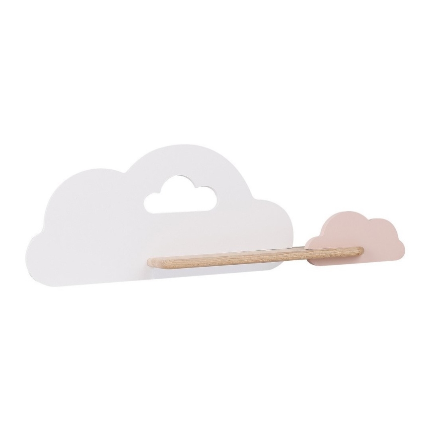 LED dečija zidna svetiljka sa policom CLOUD LED/5W/230V bela/ružičasta,