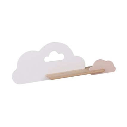 LED dečija zidna svetiljka sa policom CLOUD LED/5W/230V bela/ružičasta,