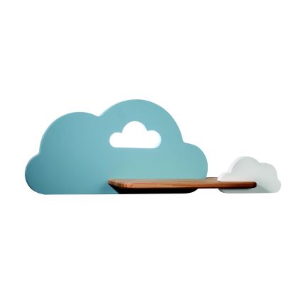 LED Dečije zidno svetlo sa policom CLOUD LED/5W/230V plavo/belo,