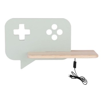 LED Dečije zidno svetlo sa policom CONSOLE LED/5W/230V zeleno,