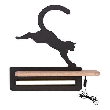 LED Dečije zidno svetlo sa policom JUMPING CAT LED/5W/230V,
