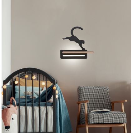 LED Dečije zidno svetlo sa policom JUMPING CAT LED/5W/230V,