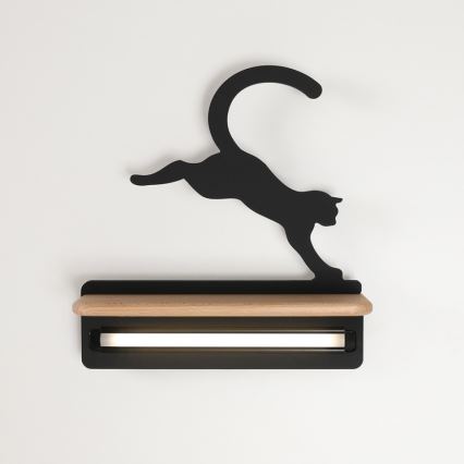 LED Dečije zidno svetlo sa policom JUMPING CAT LED/5W/230V,