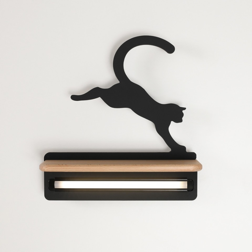 LED Dečije zidno svetlo sa policom JUMPING CAT LED/5W/230V,